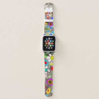 Grungy floral rustic apple watch band