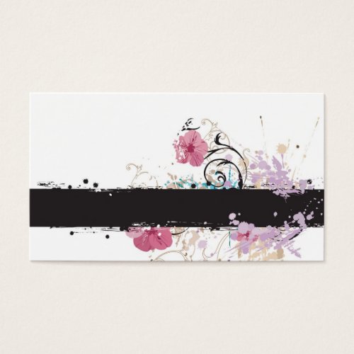 Grungy flowers Profile Card Business Cards