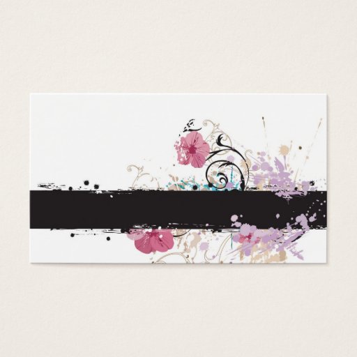 Customizable Grungy flowers Profile Card Business Cards