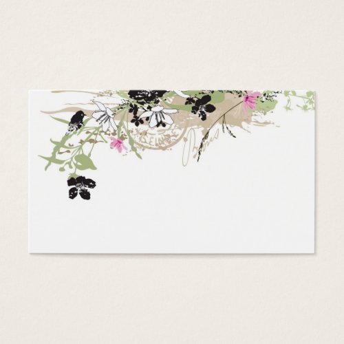 Grungy flowers Profile Card Business Cards