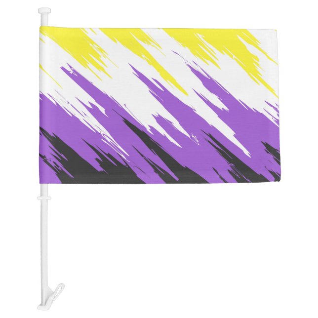 Grungy Funky ZigZag Abstract Nonbinary Pride Flag (Front)