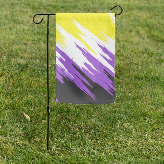 Grungy Funky ZigZag Abstract Nonbinary Pride Flag (In SItu)