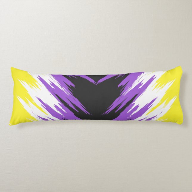 Grungy Funky ZigZag Abstract Nonbinary Pride Flag Body Pillow (Front)
