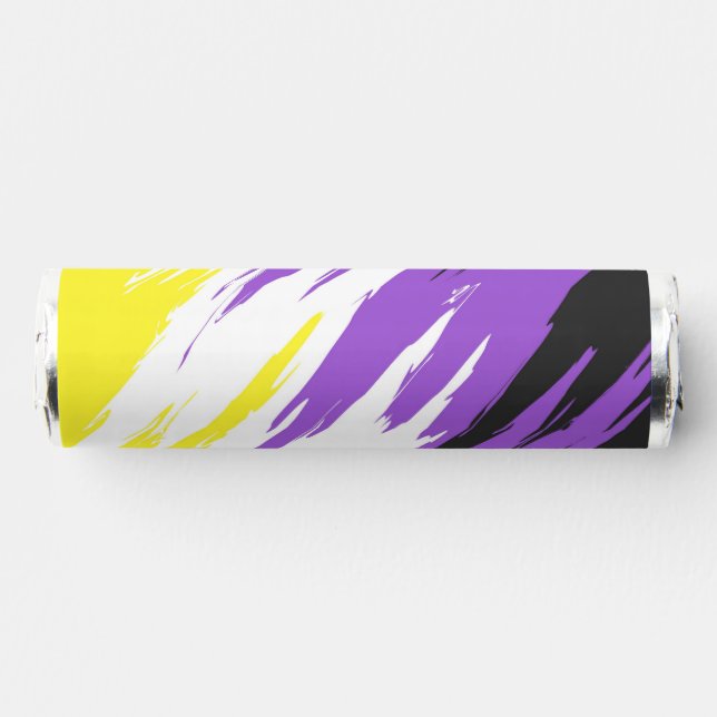 Grungy Funky ZigZag Abstract Nonbinary Pride Flag Breath Savers® Mints (Front)