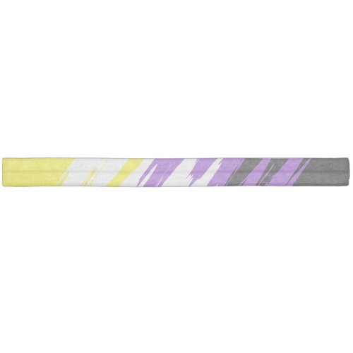 Grungy Funky ZigZag Abstract Nonbinary Pride Flag Elastic Hair Tie