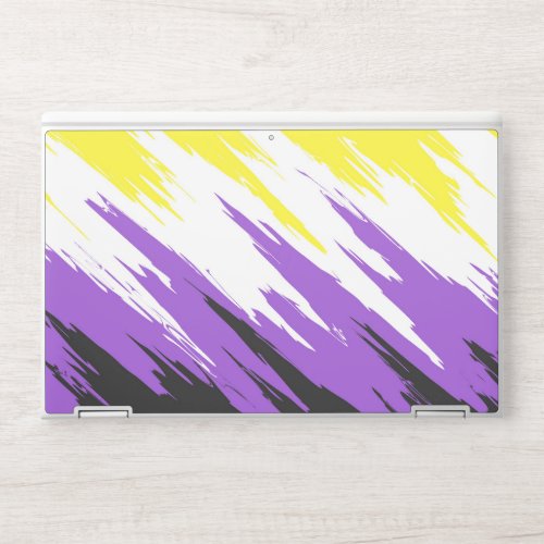 Grungy Funky ZigZag Abstract Nonbinary Pride Flag HP Laptop Skin