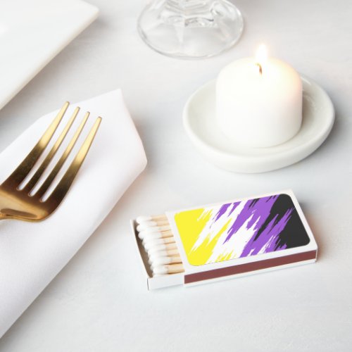 Grungy Funky ZigZag Abstract Nonbinary Pride Flag Matchboxes