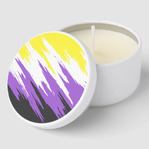 Grungy Funky ZigZag Abstract Nonbinary Pride Flag Mini Candle Favors