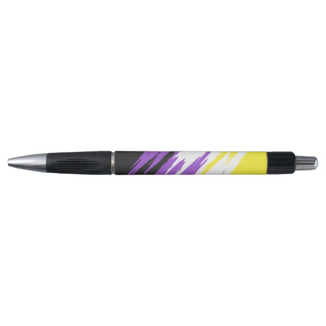 Grungy Funky ZigZag Abstract Nonbinary Pride Flag Pen (Front)