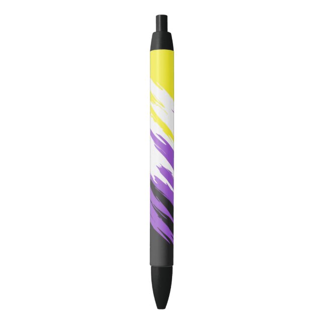 Grungy Funky ZigZag Abstract Nonbinary Pride Flag Pen (Front Vertical)