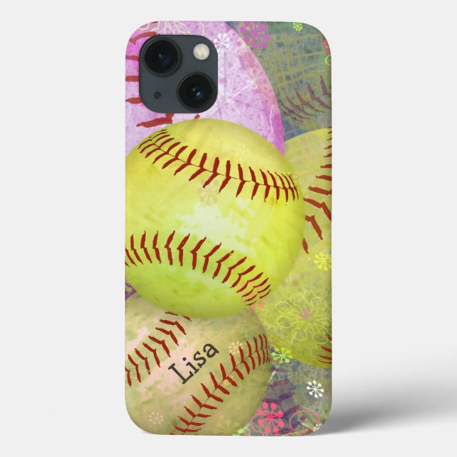 Grungy Girly Softball Case-Mate iPhone Case (Back)