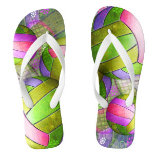 Grungy Girly Volleyball Flip Flops