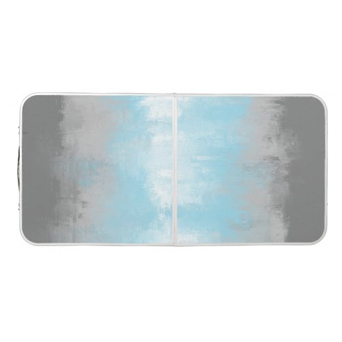 Grungy Glitchy Funky Abstract Demiboy Pride Flag Beer Pong Table