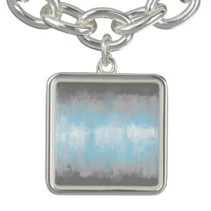 Grungy Glitchy Funky Abstract Demiboy Pride Flag Bracelet