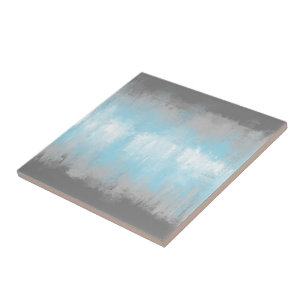 Grungy Glitchy Funky Abstract Demiboy Pride Flag Ceramic Tile