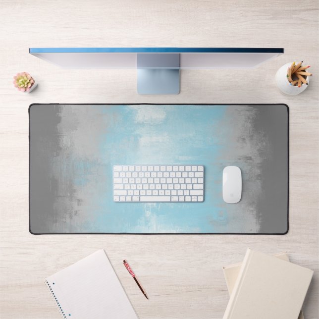 Grungy Glitchy Funky Abstract Demiboy Pride Flag Desk Mat (Office 1)