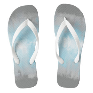 Grungy Glitchy Funky Abstract Demiboy Pride Flag Flip Flops