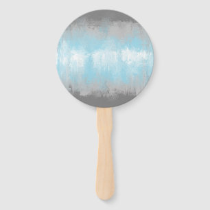 Grungy Glitchy Funky Abstract Demiboy Pride Flag Hand Fan