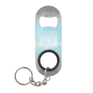 Grungy Glitchy Funky Abstract Demiboy Pride Flag Keychain Bottle Opener