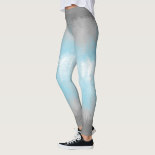 Grungy Glitchy Funky Abstract Demiboy Pride Flag Leggings