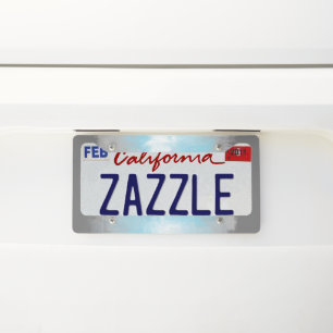 Grungy Glitchy Funky Abstract Demiboy Pride Flag License Plate Frame