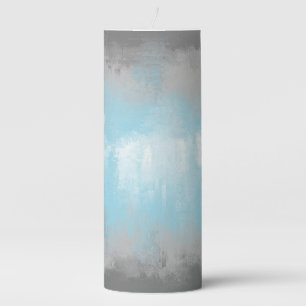 Grungy Glitchy Funky Abstract Demiboy Pride Flag Pillar Candle