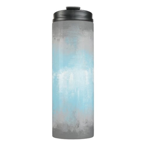 Grungy Glitchy Funky Abstract Demiboy Pride Flag Thermal Tumbler