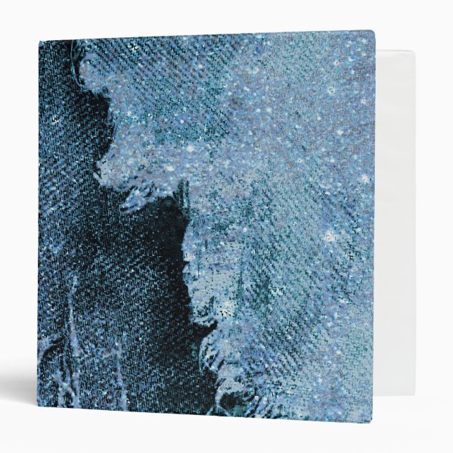 grungy glitter denim 3 ring binder (Front/Inside)