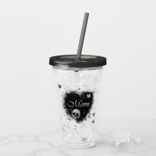 Grungy Goth Heart Mom Acrylic Tumbler
