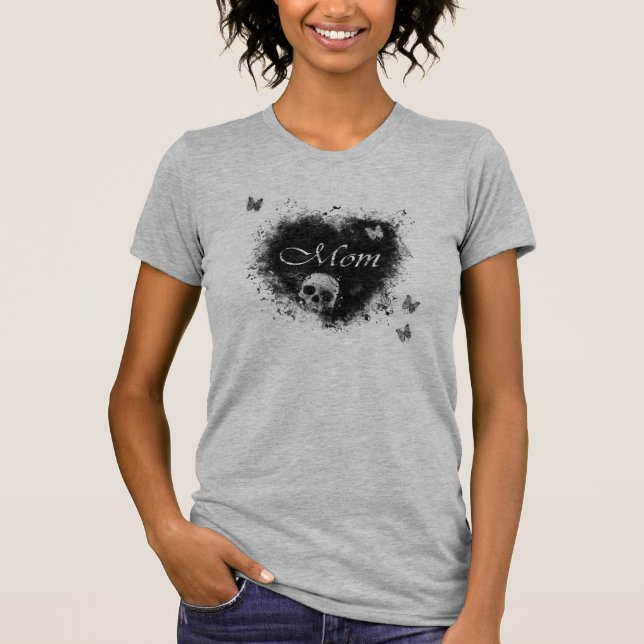 Grungy Goth Heart Mom T-Shirt (Front)