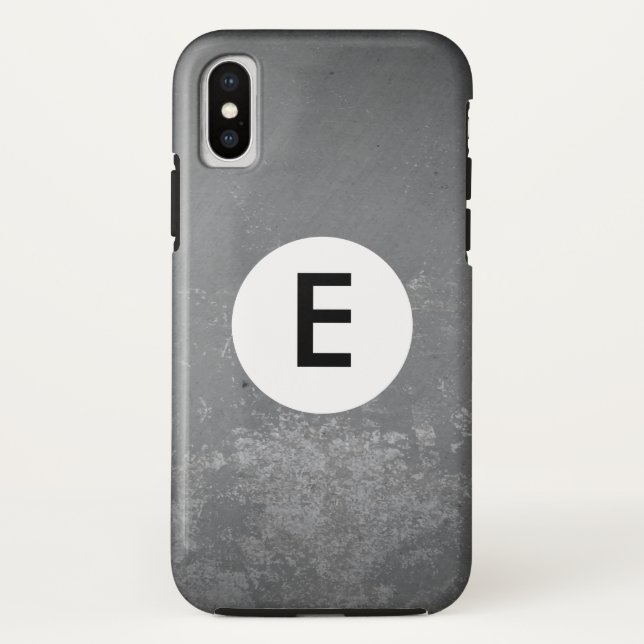 Grungy Gray monogram drawn pattern Case-Mate iPhone Case (Back)