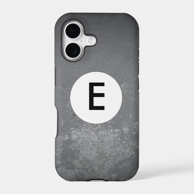 Grungy Gray monogram drawn pattern Iphone Case (Back)