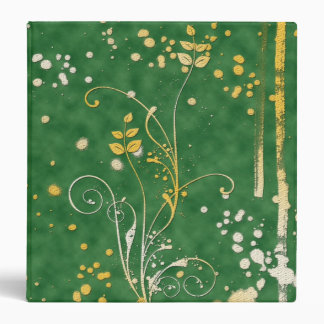 Grungy Green Abstract Pattern 3 Ring Binder