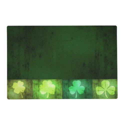 Grungy Green Shamrock Shapes _ Laminated Placemat