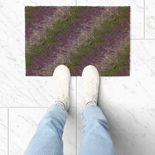 Grungy Groovy Funky Trippy Genderqueer Pride Fiber Doormat (Insitu)