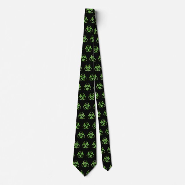 Grungy Gross Green Biohazard Neck Tie (Front)