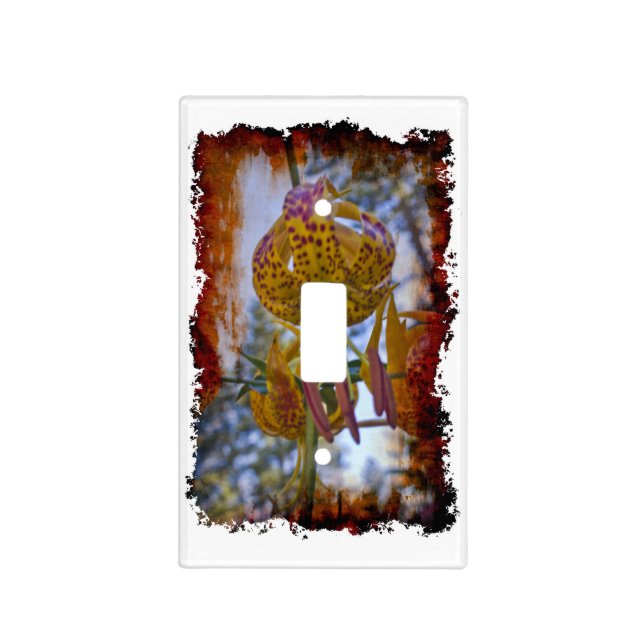 Grungy Humboldt Lily In the Sky Light Switch Cover (Front)
