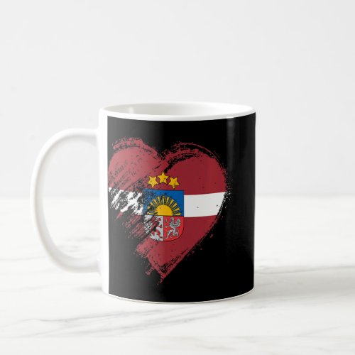 Grungy I Love Latvia Heart Flag  Coffee Mug