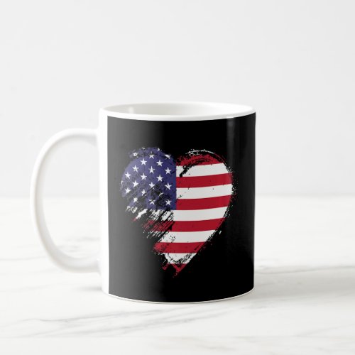Grungy I Love USA Heart Flag Premium  Coffee Mug