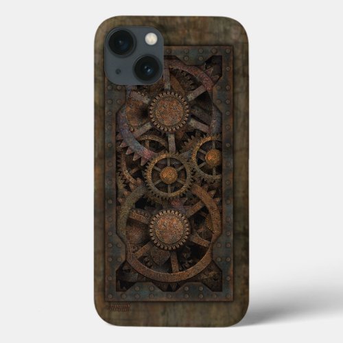 Grungy Industrial Steampunk Machine iPhone 13 Case