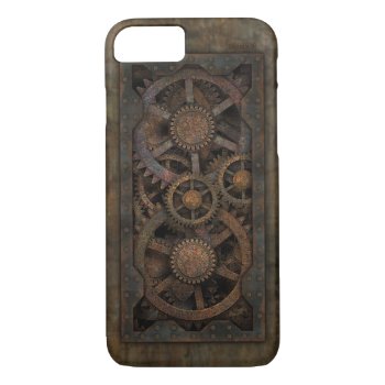 Grungy Industrial Steampunk Machine Iphone 8/7 Case by poppycock_cheapskate at Zazzle