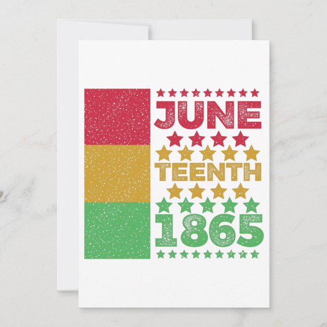 Grungy Juneteenth, Freedom of Black people Save The Date (Front)