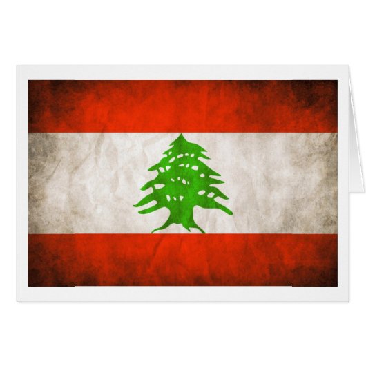 Grungy Lebanon Flag Cards (Front Horizontal)