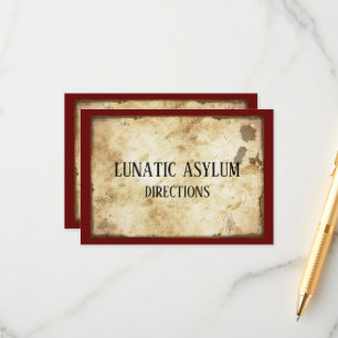 Grungy Lunatic Asylum Birthday Party Enclosure Card