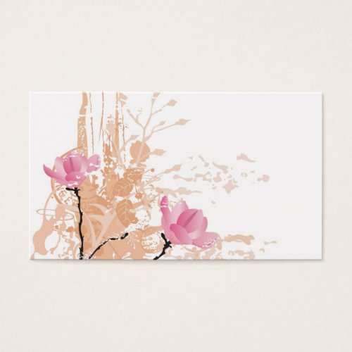 Grungy magnolias Profile Card Business Card Template