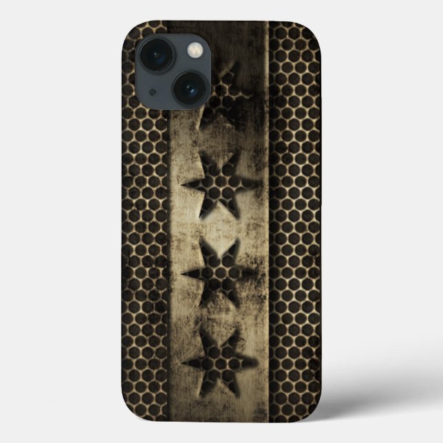 Grungy Metal Chicago Flag Case-Mate iPhone Case (Back)