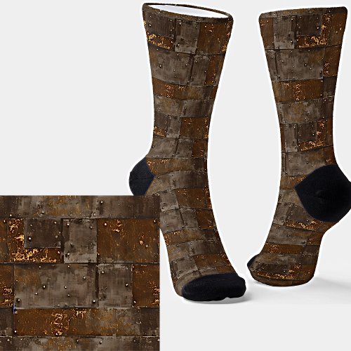 Grungy Metal Steel Wall with Panels Socks