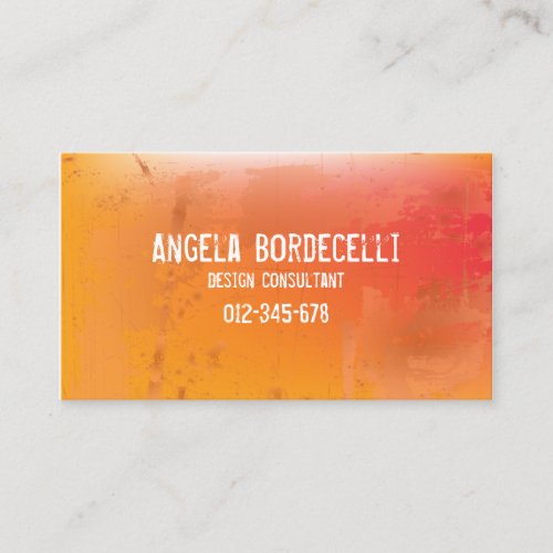Grungy Misproject Orange Business Card