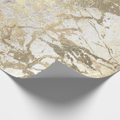 Grungy Molten Gold Pearly Marble Shiny Metallic Wrapping Paper