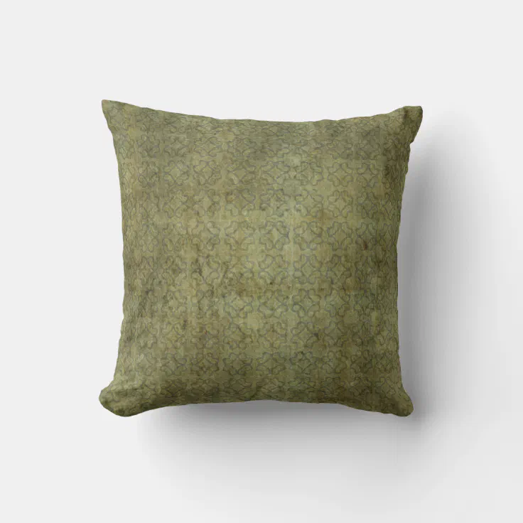 Grungy Moss Green Pattern Throw Pillow Zazzle